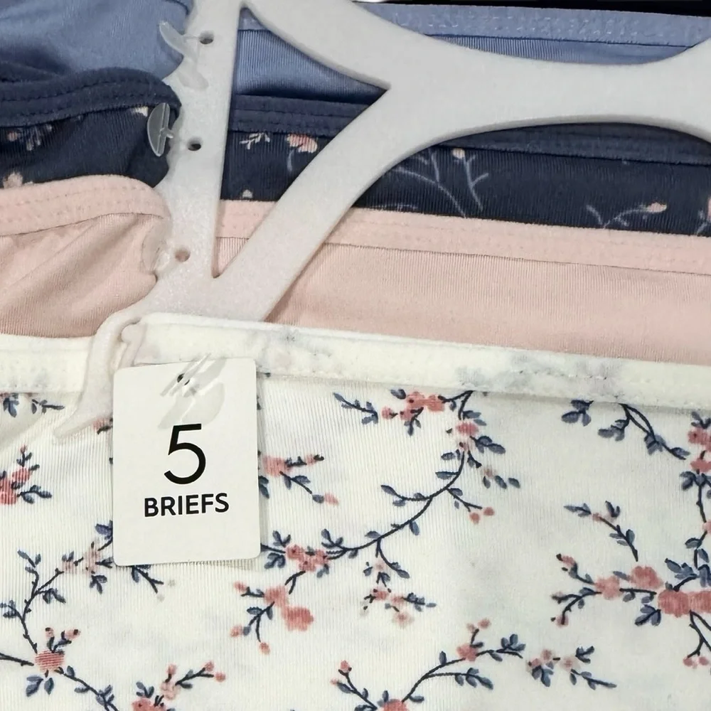 LAURA ASHLEY 5 Pack Briefs Panties Soft Comfy Stretch Floral Solids NWT 2X - Picture 6 of 14